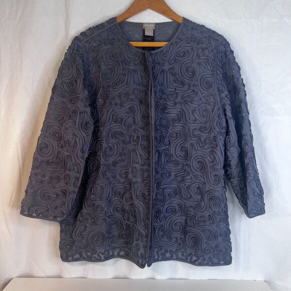 Chicos Travelers Soutache Swirl Jacket Special Occasions Evening Cocktail 2/MD - Picture 11 of 11